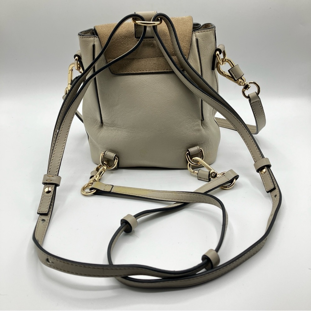 Chloé Grey Leather & Suede Mini Faye Backpack - Picture 4 of 16